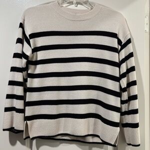 H&M Black and Cream Knit Sweater